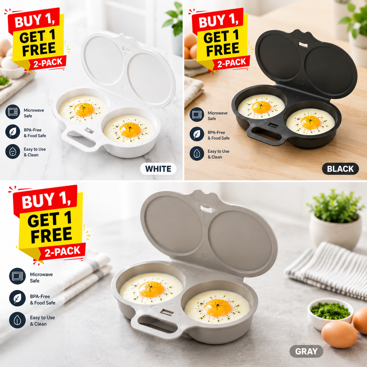 2 EGGS. 60 SECONDS. ZERO PAN.