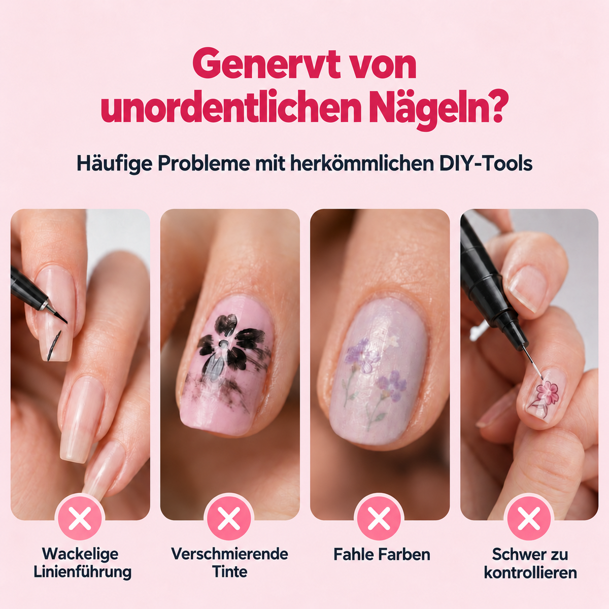 24-Farben Doppelseitige Nagel-Art-Stifte Set