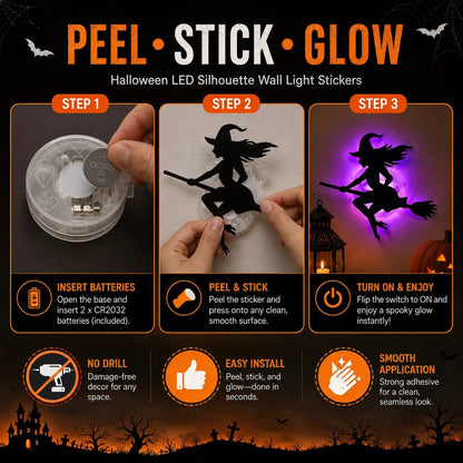 🎃 Halloween LED-Wandsticker – Verwandle leere Wände in echten Halloweenzauber