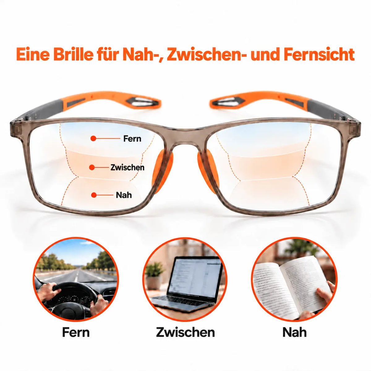 Gleitsichtbrille mit selbsttönenden Gläsern