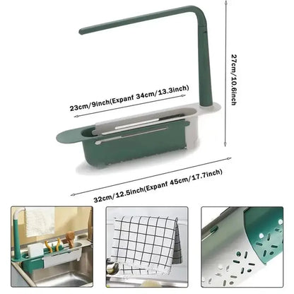 🔥Limited Time 33% OFF,buy 2 Save 50%🔥 Upgraded Telescopic Sink Storage Rack