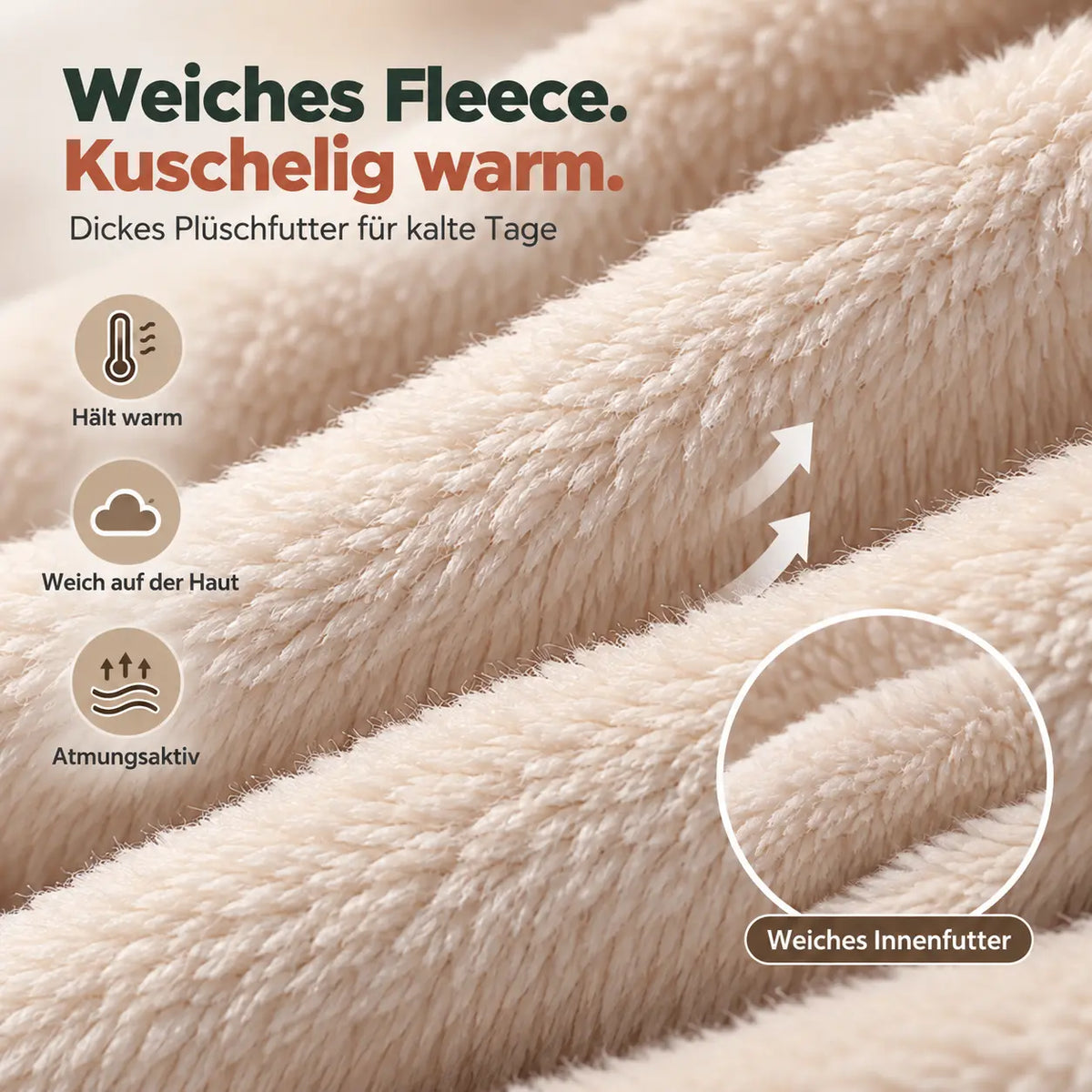 3-in-1 Fleece-Kapuze – Wärme für Kopf, Gesicht und Hals