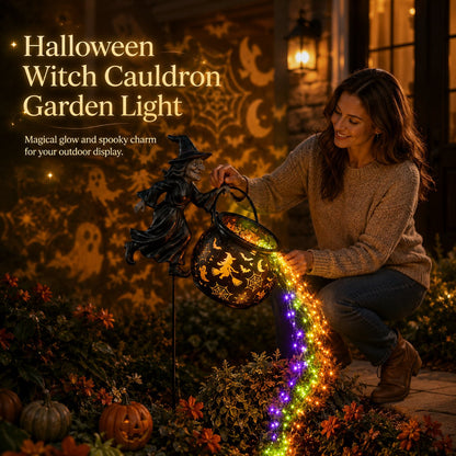 Halloween-Hexenkessel-Gartenleuchte