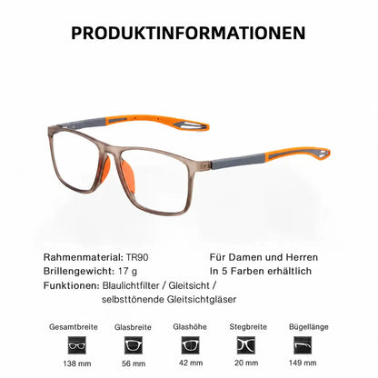 Gleitsichtbrille mit selbsttönenden Gläsern