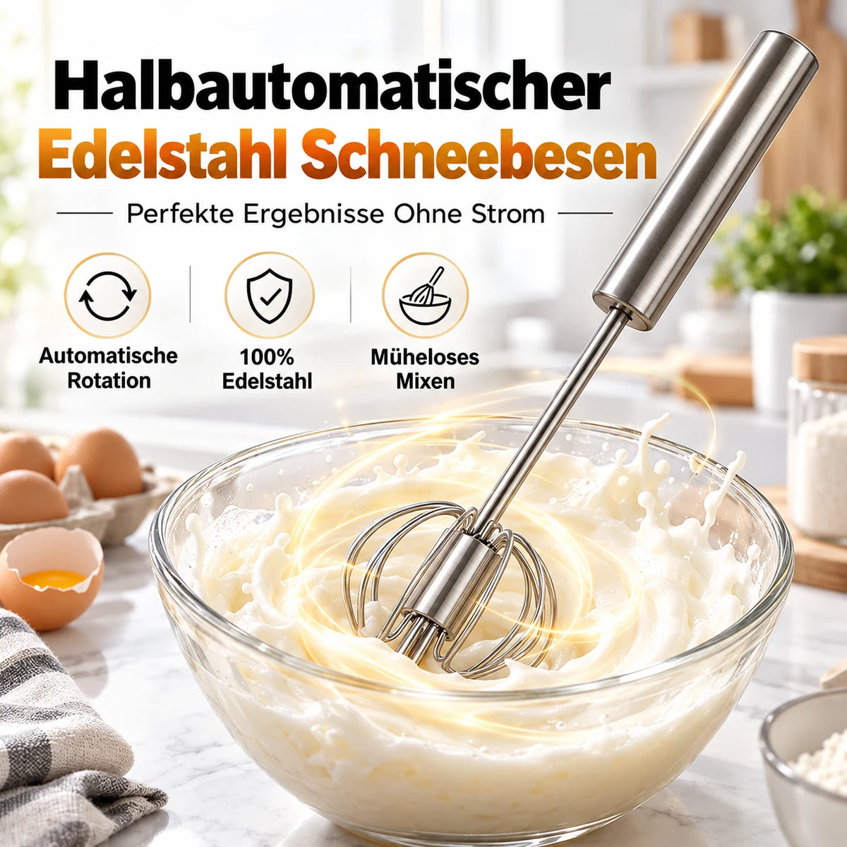 ✨Halbautomatischer Hand-Eierschläger aus Edelstahl