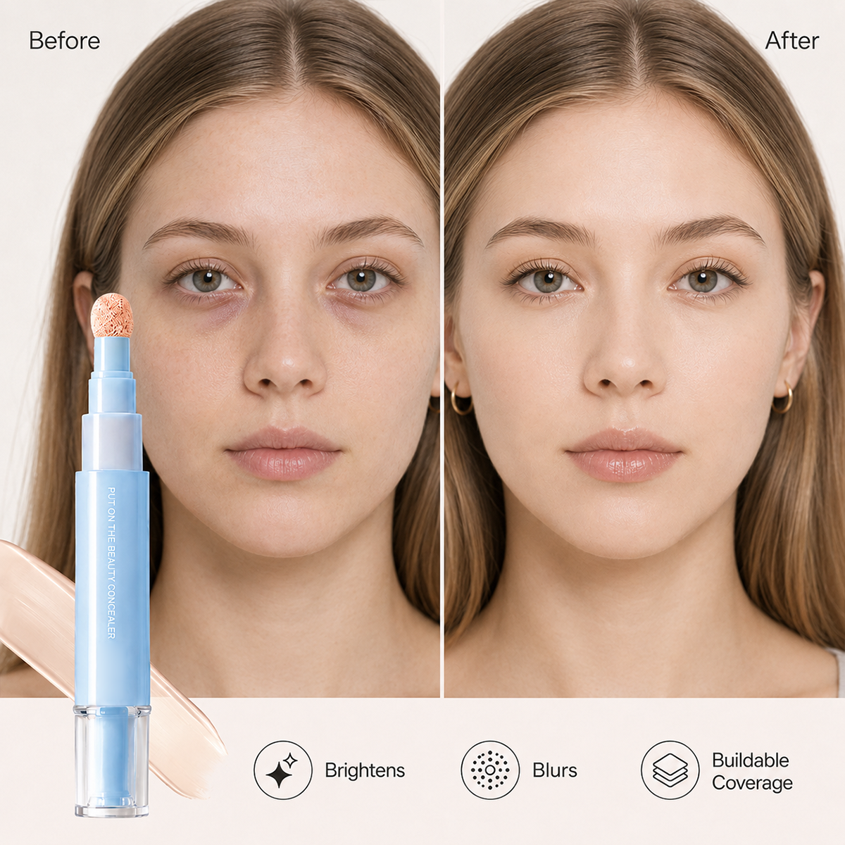 Concealer Stift & Creme – deckt Augenringe, Pickel & Flecken ab, spendet Feuchtigkeit & verblendet nahtlos