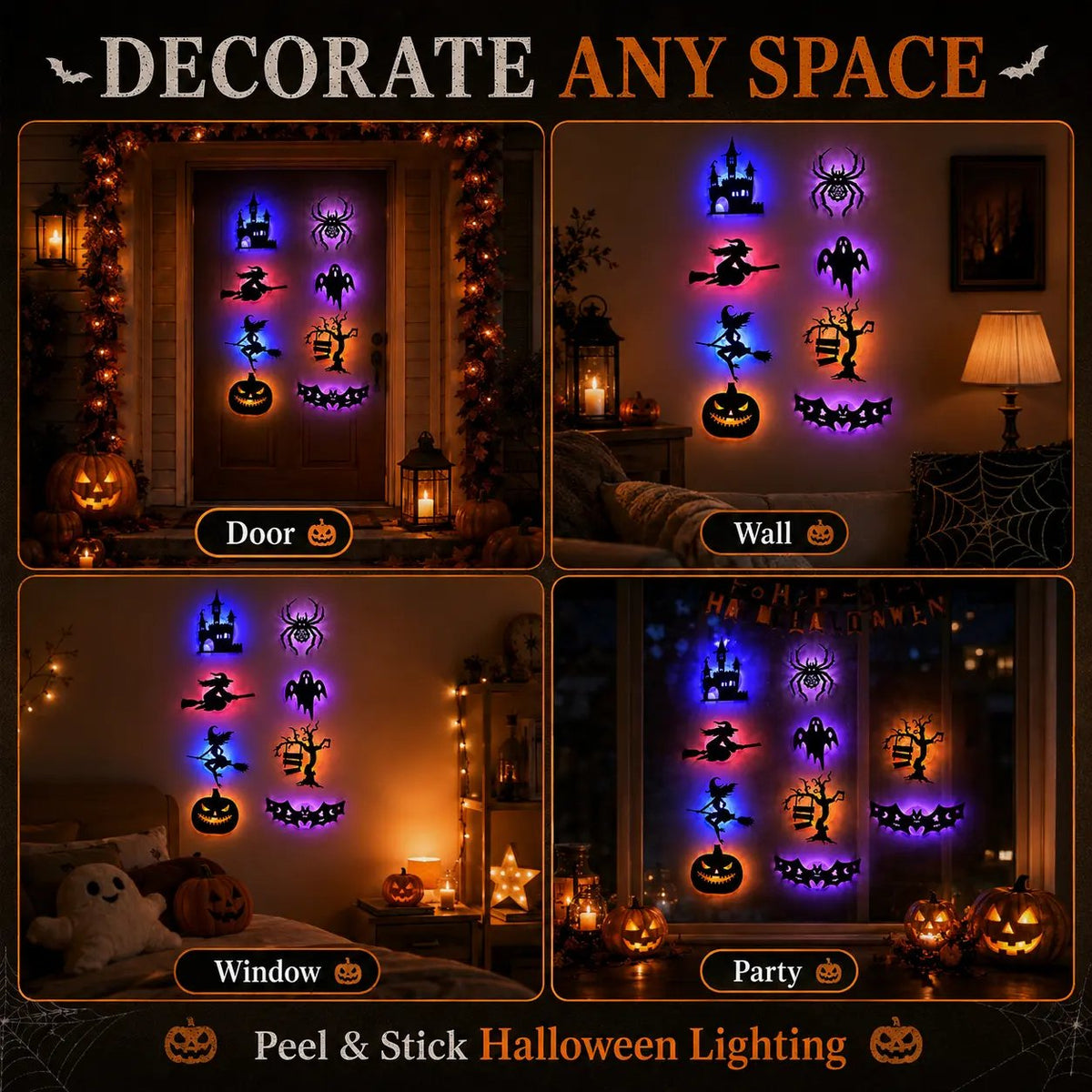 🎃 Halloween LED-Wandsticker – Verwandle leere Wände in echten Halloweenzauber