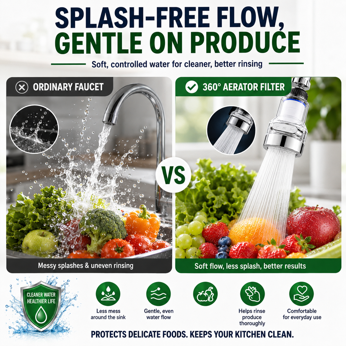 ⏳🔥LIMITED-TIME 50% OFF! ⏰🚰360°Rotating Faucet Filter‑Splash‑Proof Water Purifier💧