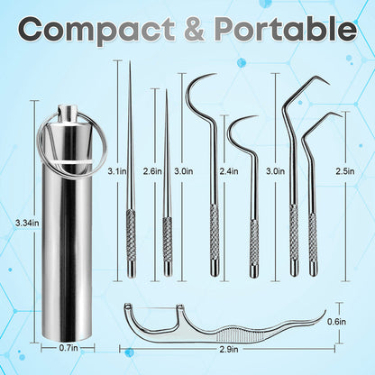 🦷 7-in-1 Titanium Toothpick & Multi-Tool Keychain