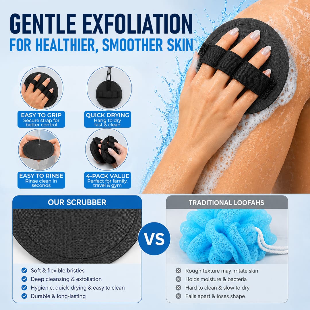 Deep-Clean Exfoliating Body Scrubber Set(4-Pack)