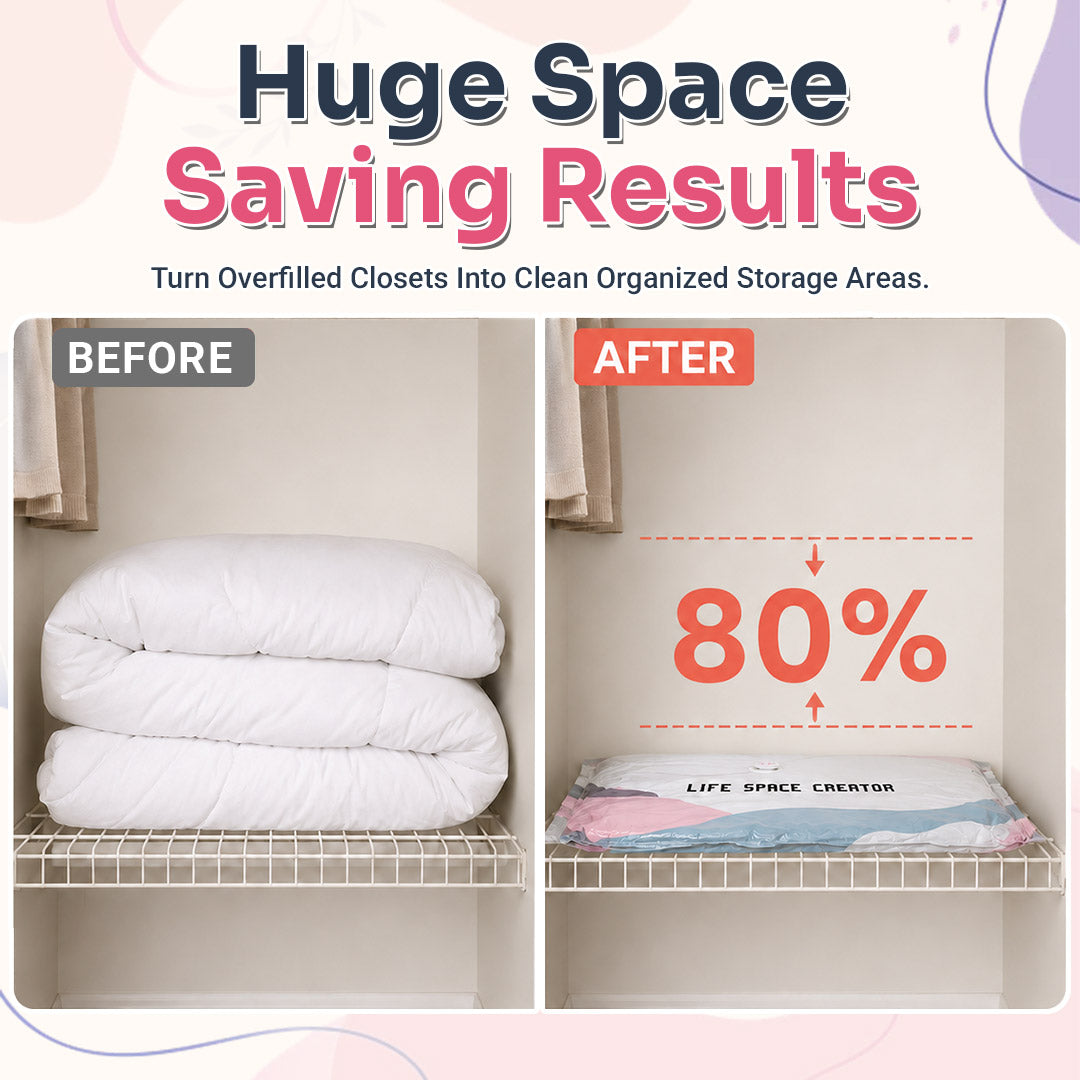 No-Pump Large Vacuum Storage Compression Bags