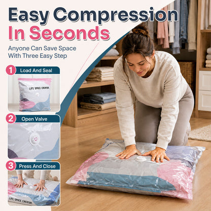 No-Pump Large Vacuum Storage Compression Bags