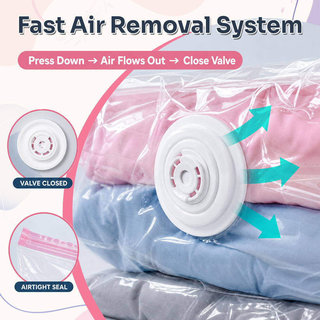 No-Pump Large Vacuum Storage Compression Bags