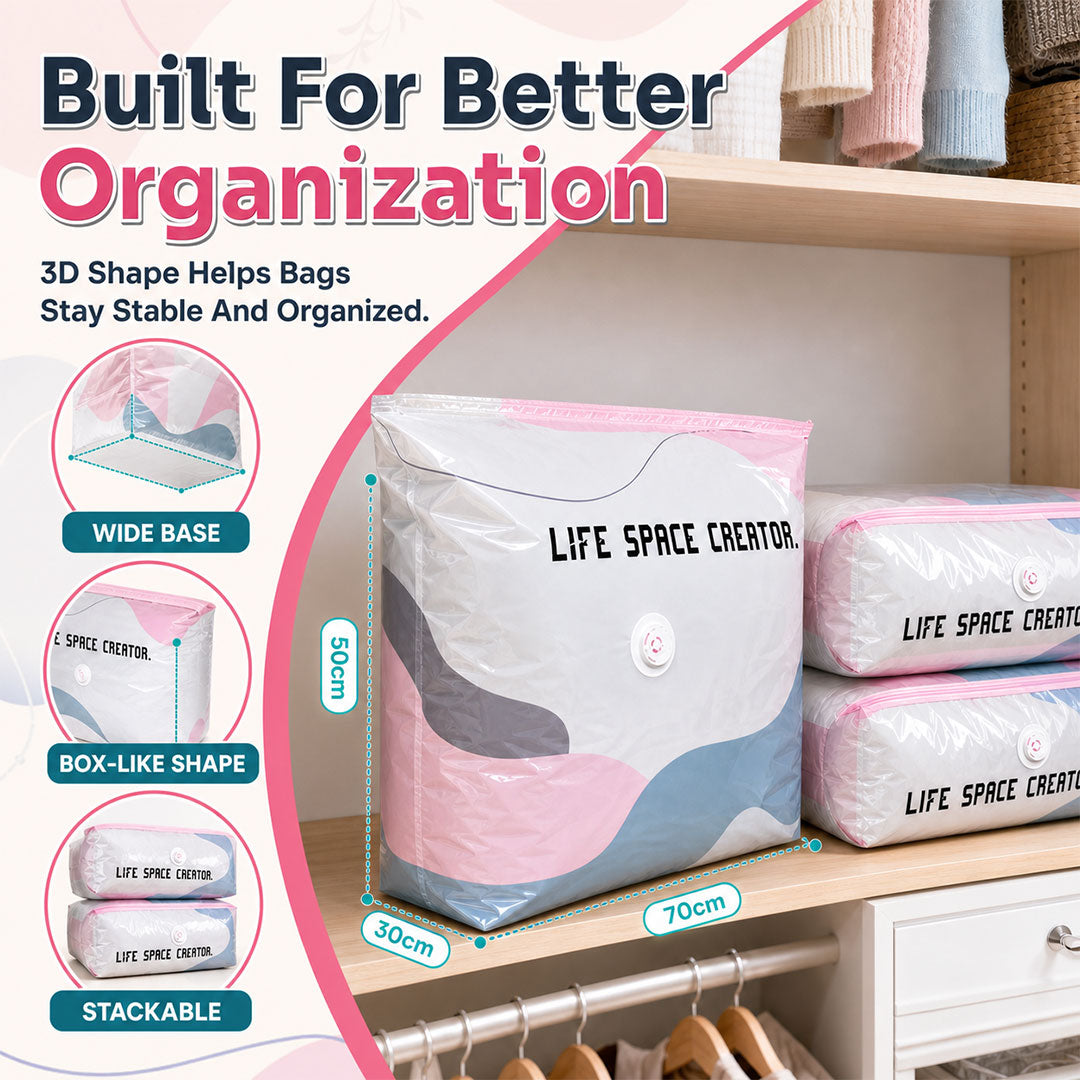 No-Pump Large Vacuum Storage Compression Bags