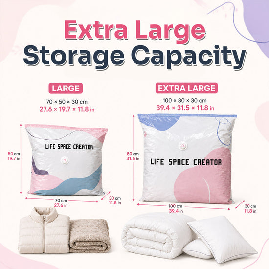 No-Pump Large Vacuum Storage Compression Bags