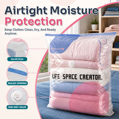 No-Pump Large Vacuum Storage Compression Bags