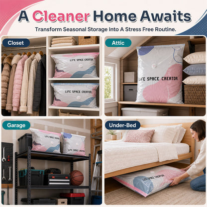 No-Pump Large Vacuum Storage Compression Bags