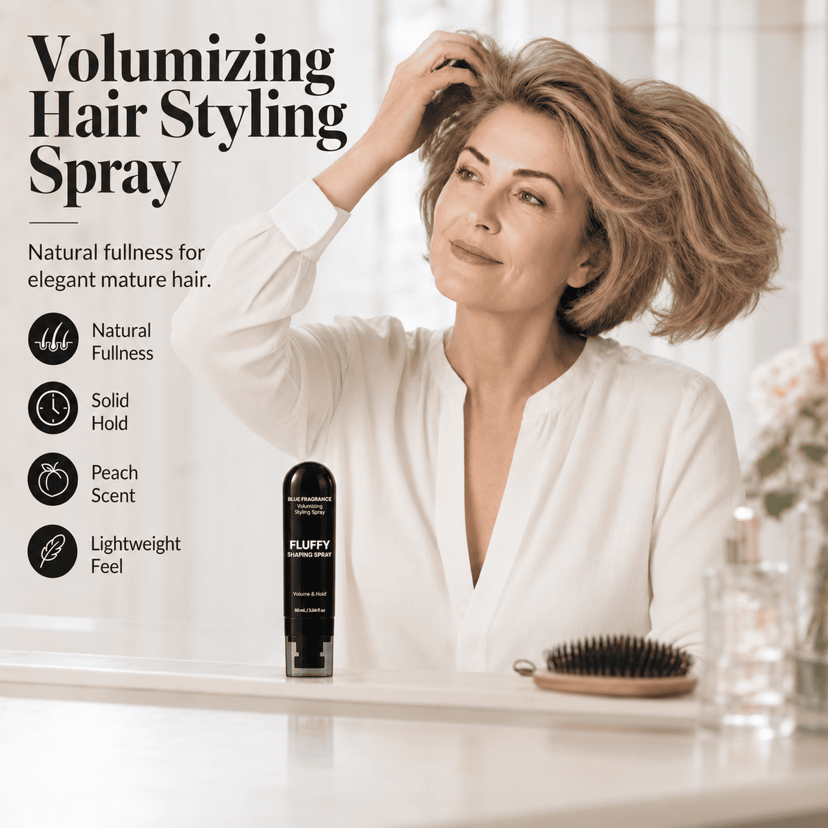 ✨ Volumen-Haarspray für mehr Fülle – langanhaltender Halt mit frischem Pfirsichduft
