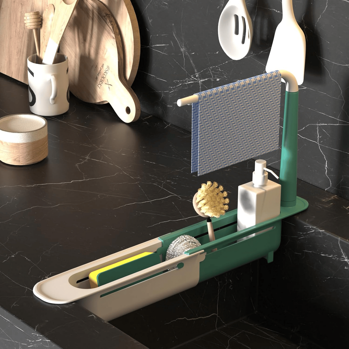 🔥Limited Time 33% OFF,buy 2 Save 50%🔥 Upgraded Telescopic Sink Storage Rack
