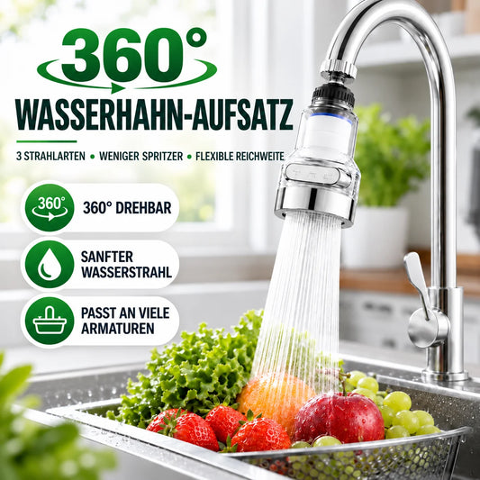 360°-Wasserhahnfilter mit 3 Strahlarten
