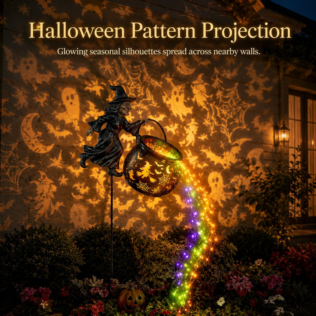 Halloween-Hexenkessel-Gartenleuchte