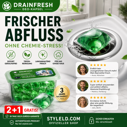 Rabatt! Abfluss‑Deodorant‑Tabs – Bio‑Enzym‑Formel neutralisiert Gerüche direkt an der Quelle. Sofortiger Frischeduft, ohne aggressive Chemikalien. Verabschieden Sie sich von unangenehmen Gerüchen. 🚰✅